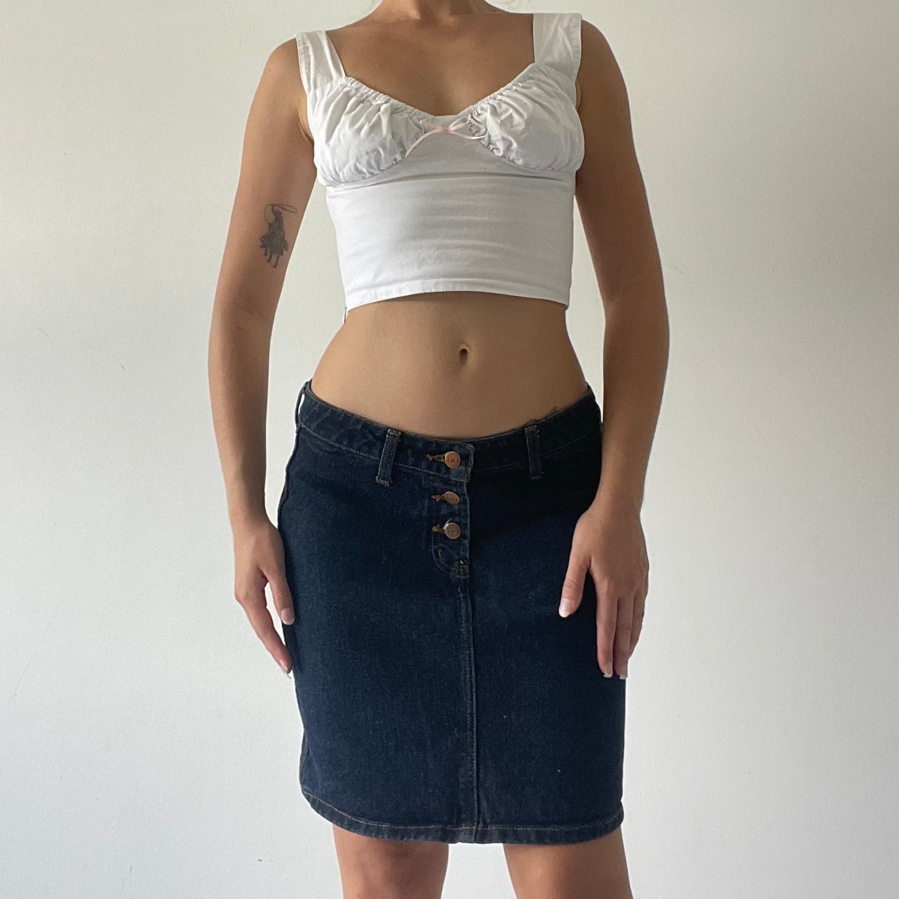 Lei Low Rise Denim Midi Skirt | 6-8