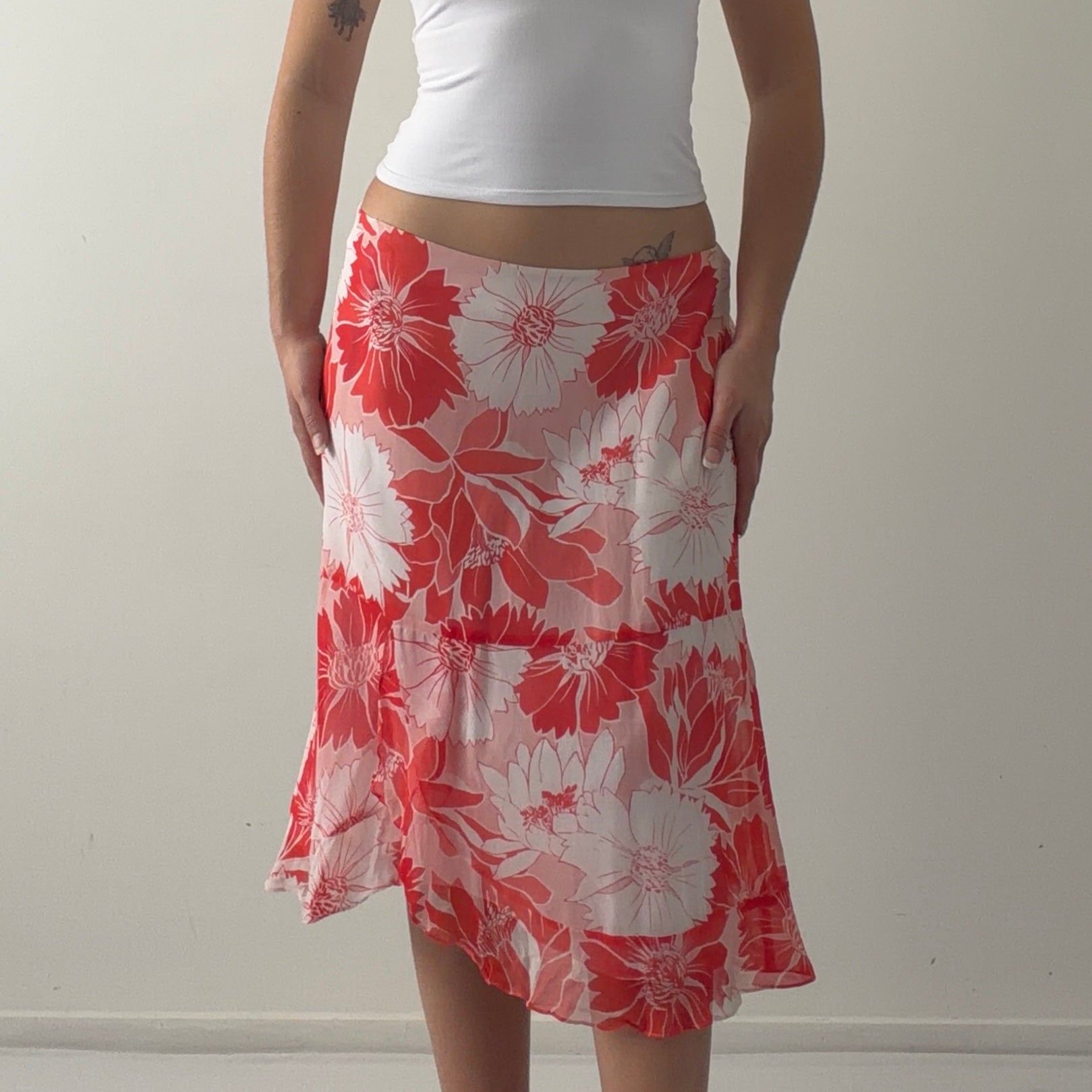 Petite Sophisticate Silk Handkerchief Midi Skirt | 8-12