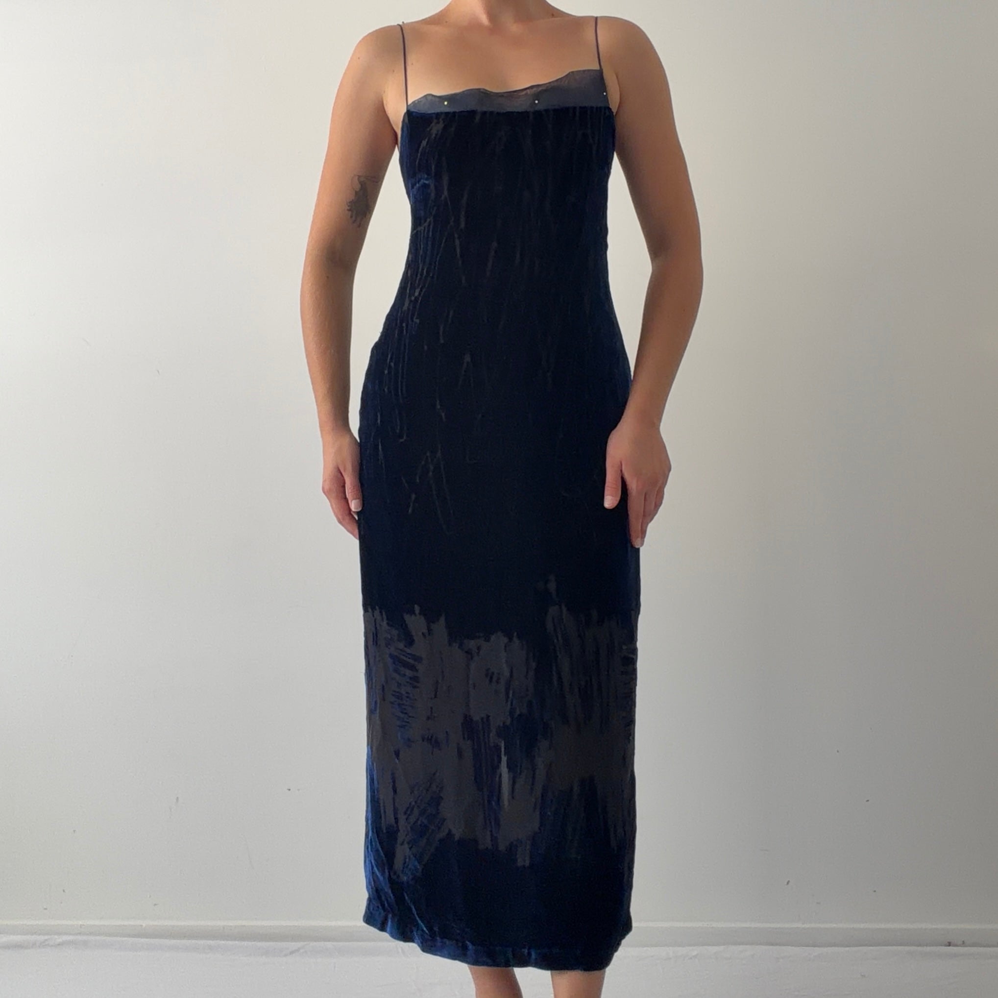 90s Me by Malcom Velvet Burnout Midi Dress | Made in Australia | M
