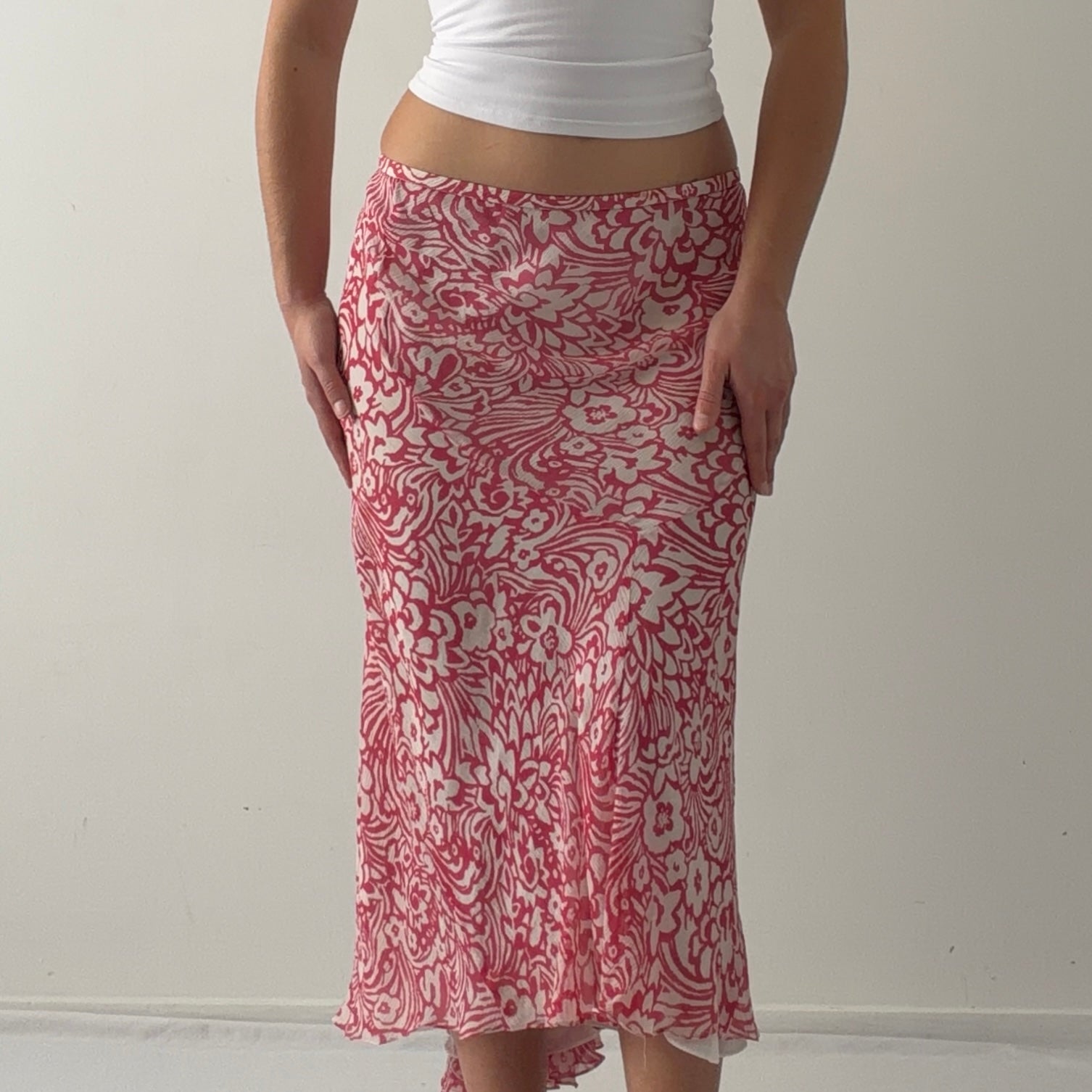 Jones New York Silk Midi Skirt | XXL