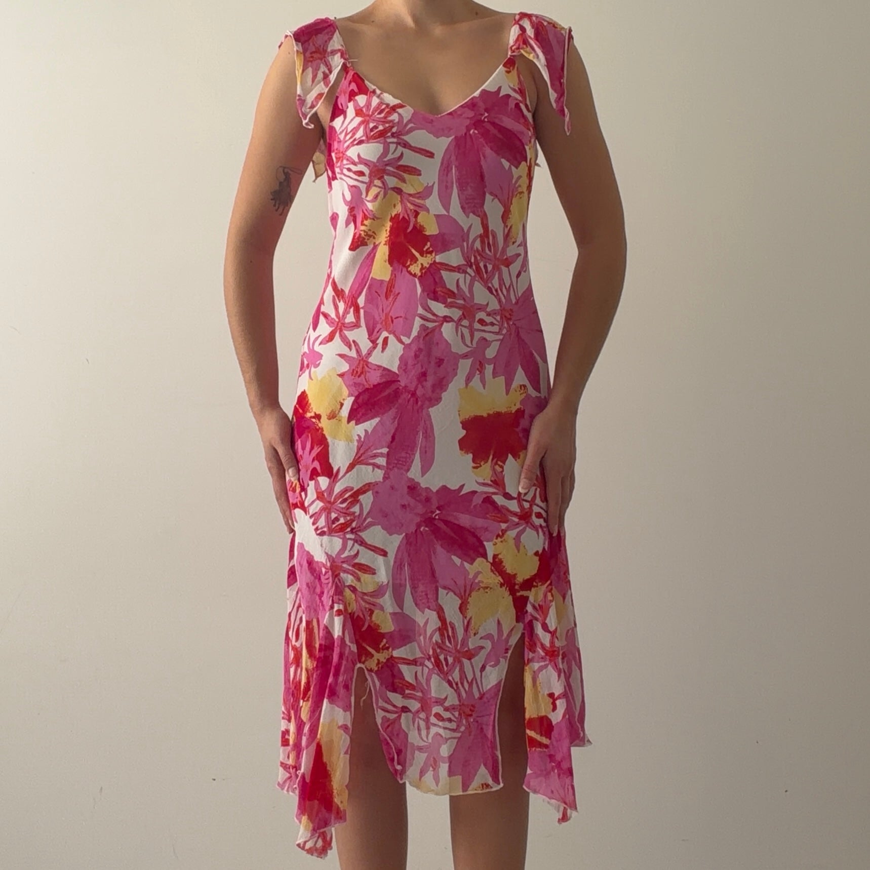 French Asymmetric Floral Dress | 10-12