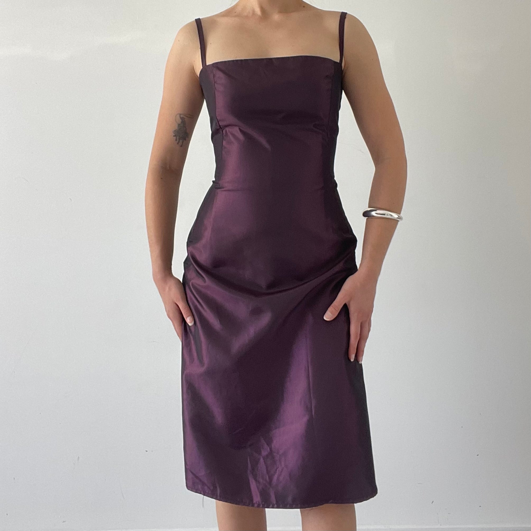 90s Max Corseted Iridescent Midi Dress | 6-10