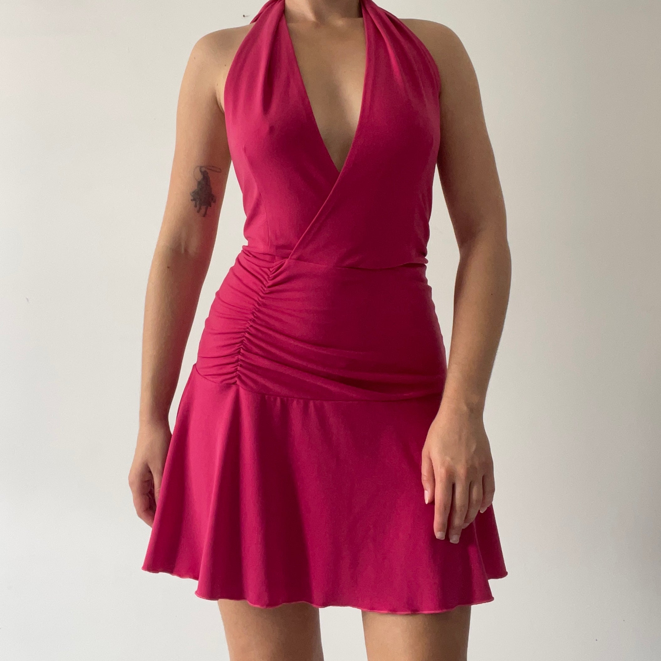 Asymmetric Halter Mini Dress | Made in Australia | 8-10