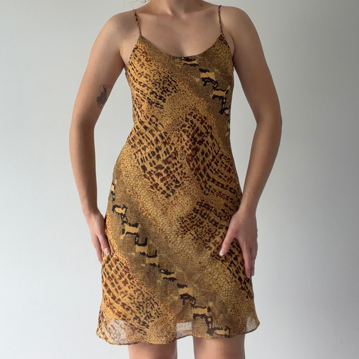 Snake Print Midi Dress | M