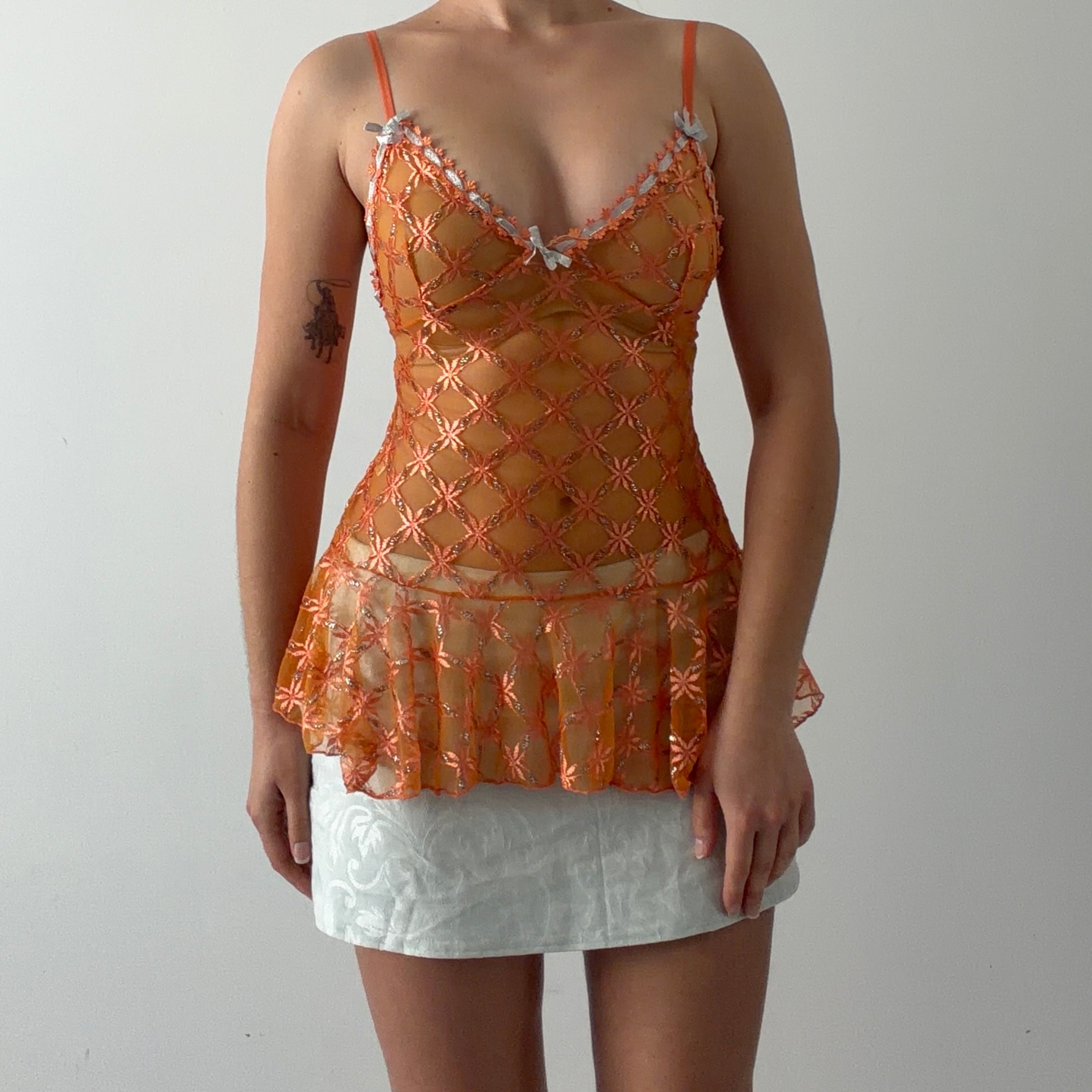 Sanselle Mesh RuffleTop | XS