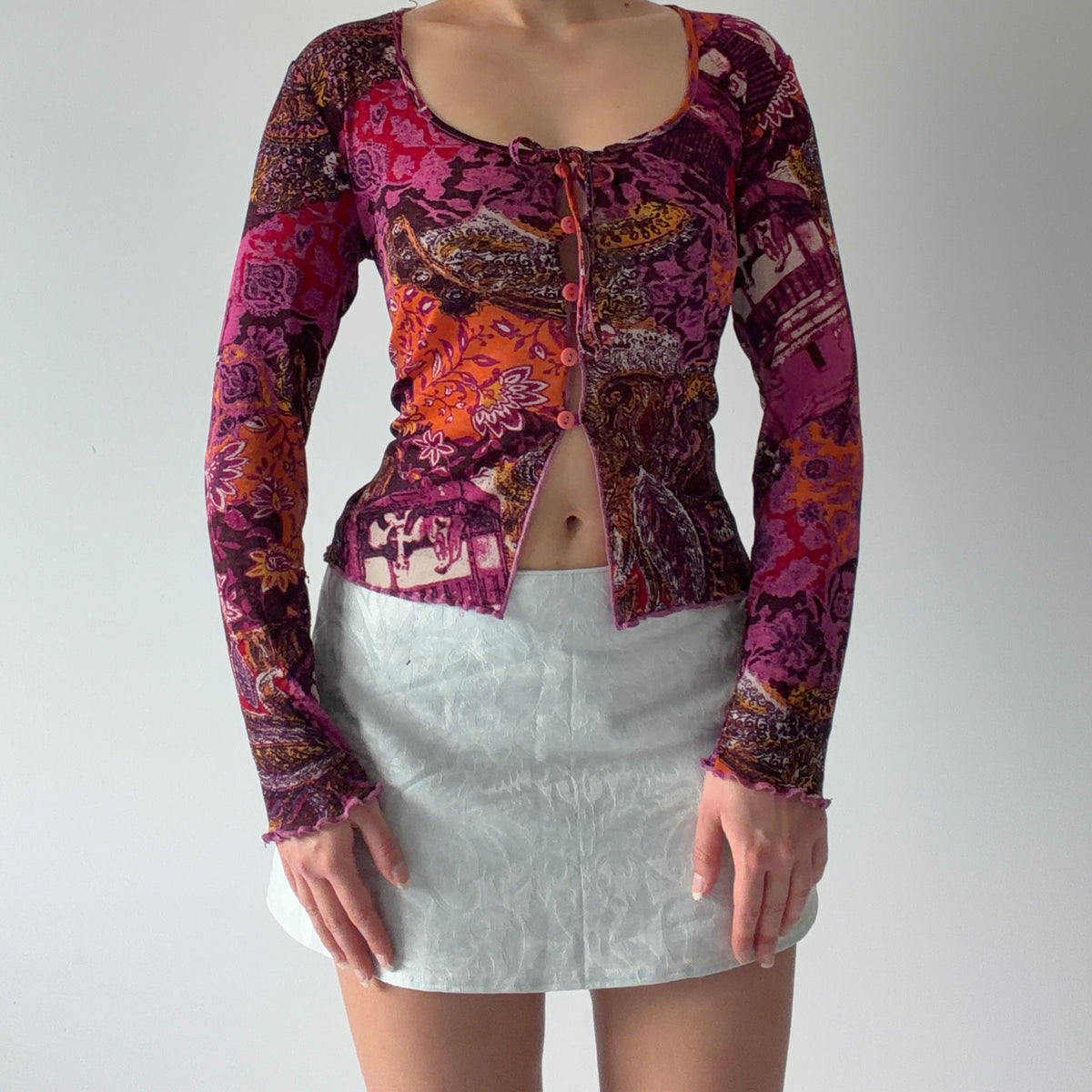 Mesh Long Sleeve Top | M-L