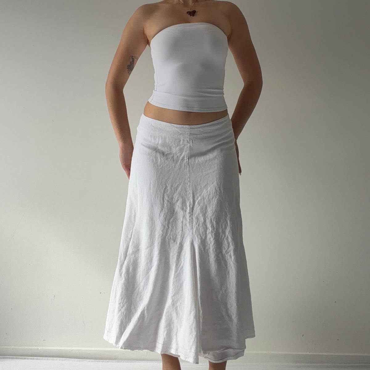 Linen Midi Skirt | S