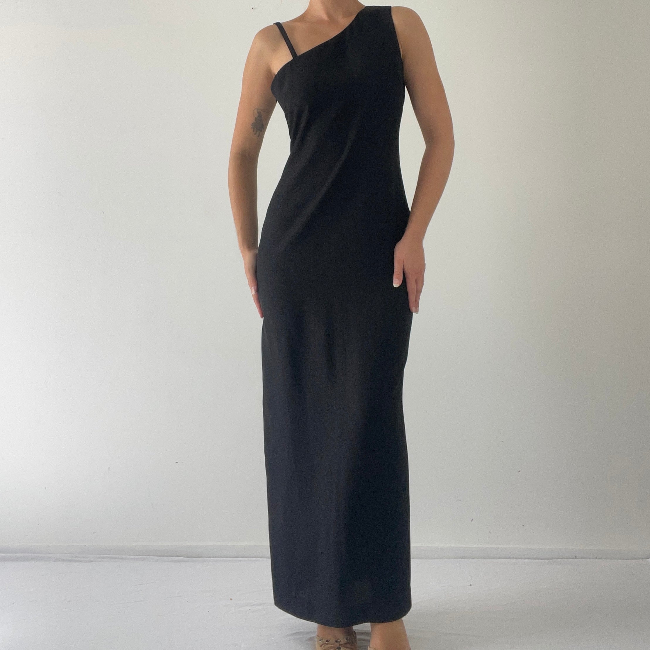 90s Max Asymmetric Maxi Dress | 8-10