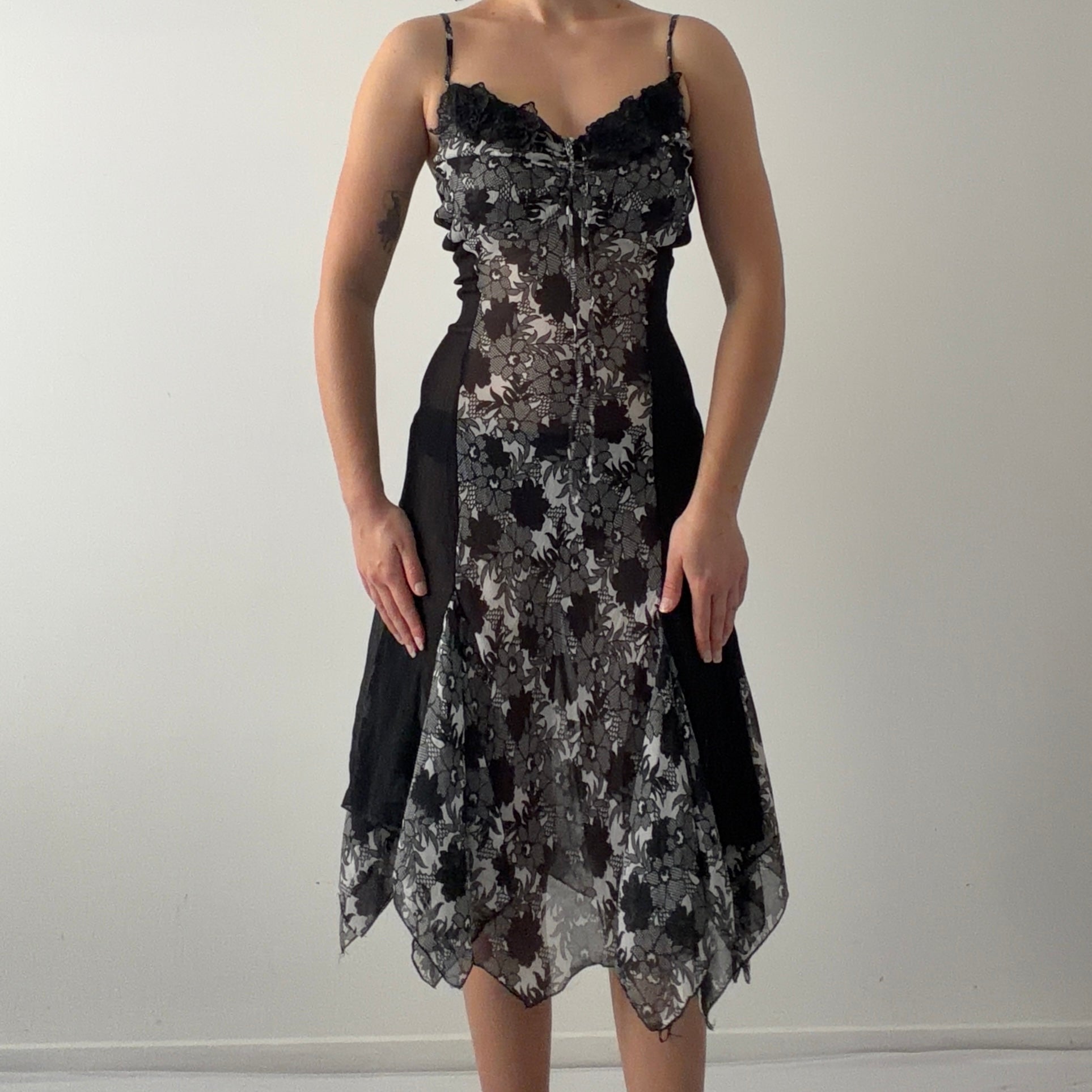 Floral Handkerchief Midi Dress | 10-12