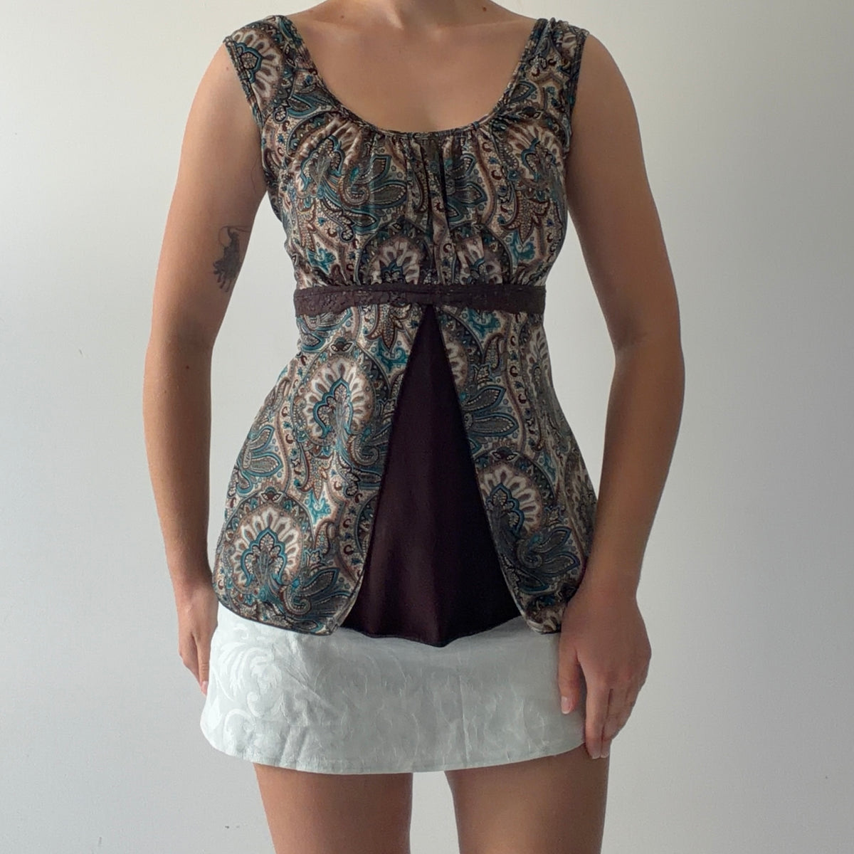 Agenda Paisley Babydoll Top | M