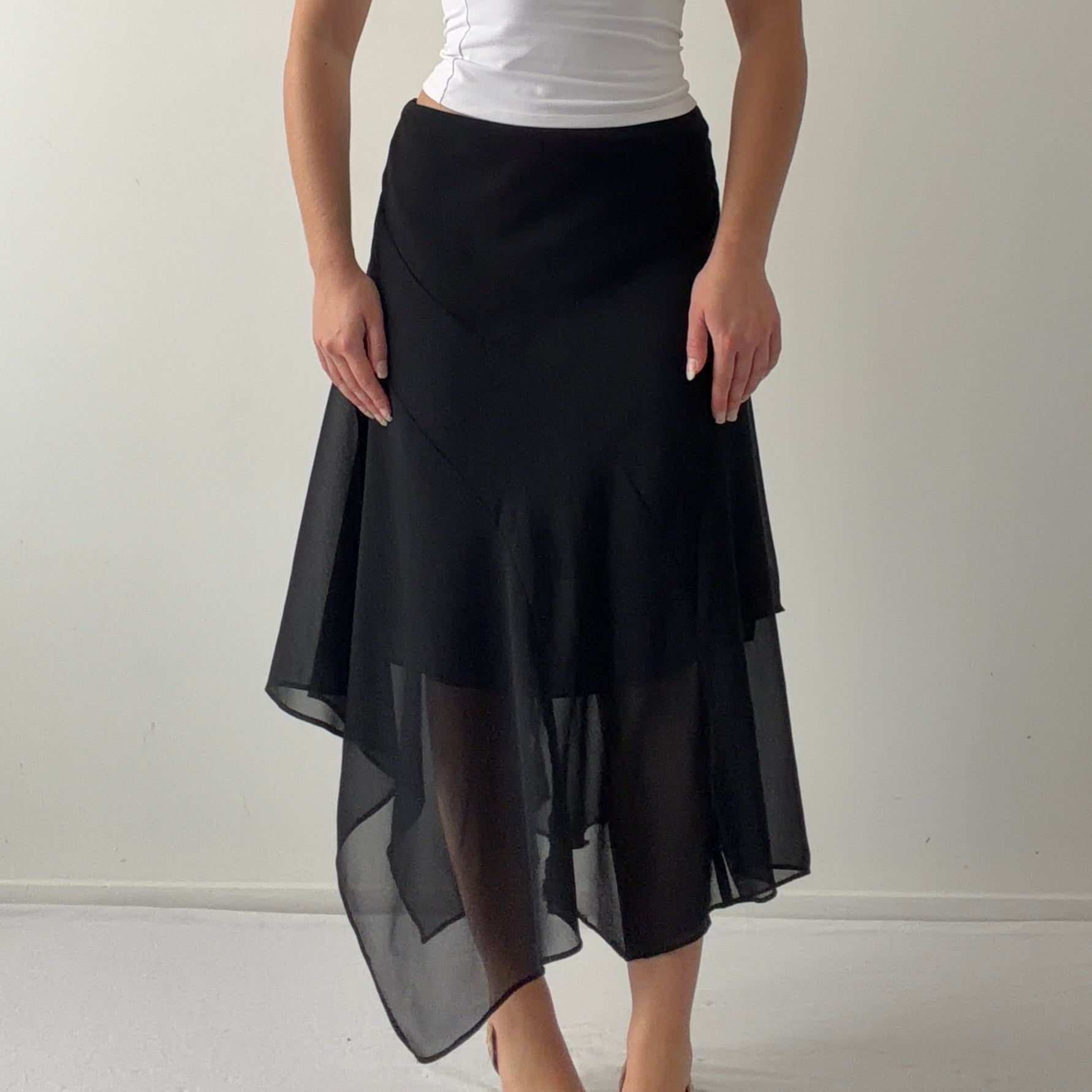 Dressbarn Asymmetric Midi Skirt | Made in USA | 6-8