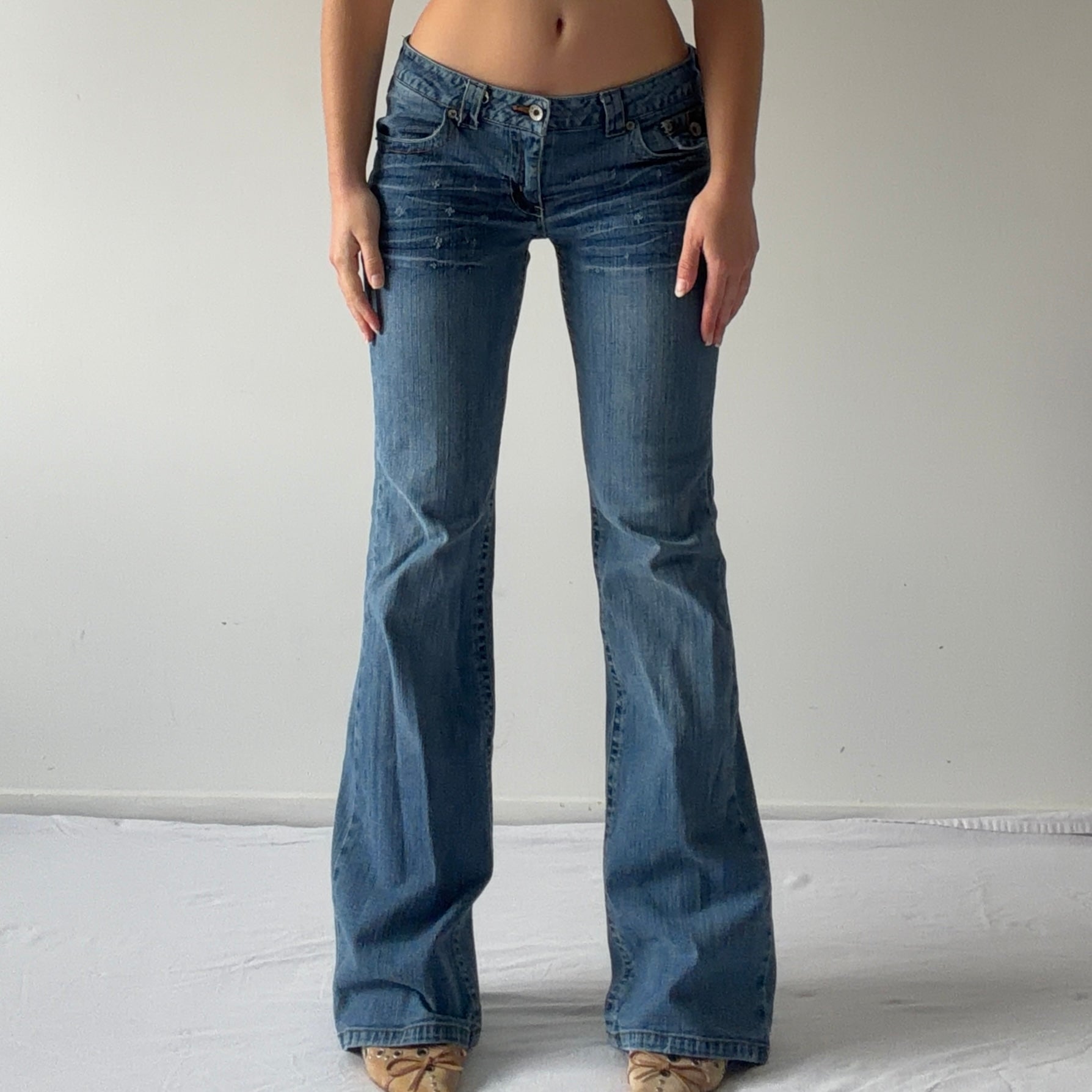 Texas Denim Low Rise Flare Jeans |