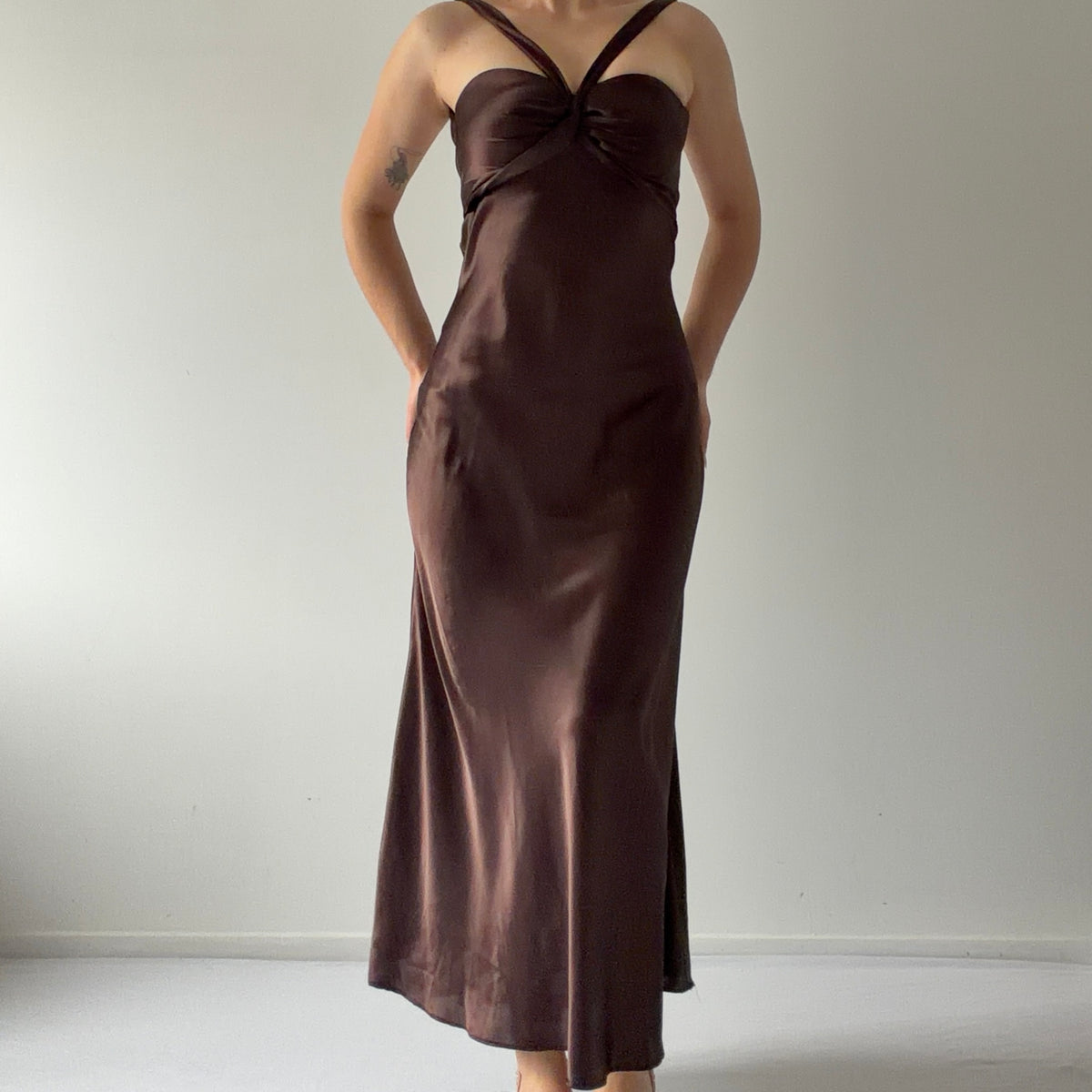 Nikki Livas Satin Halter Dress | XS