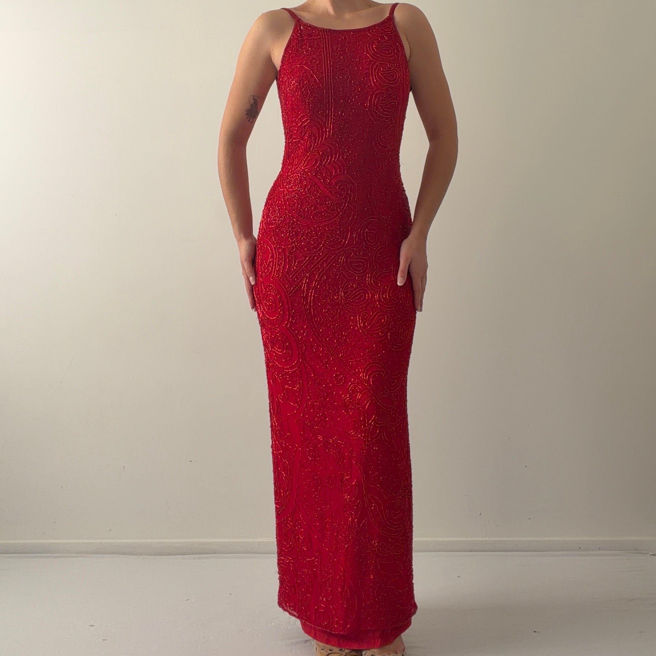 Holt Renfrew Silk Beaded Dress | 10-12