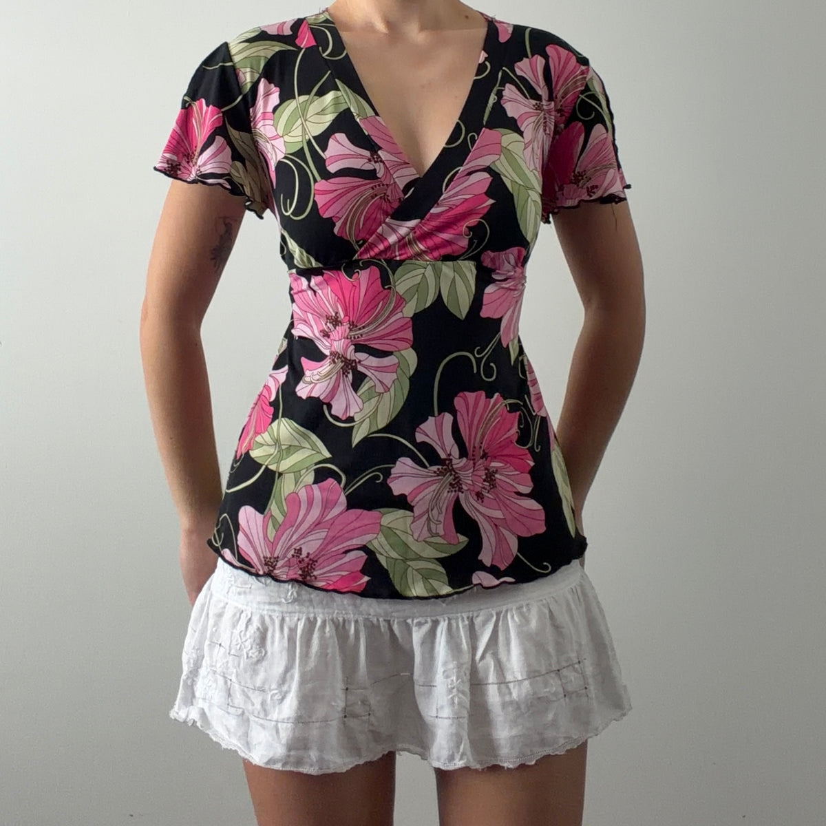 JTB Floral Babydoll Top | S-M