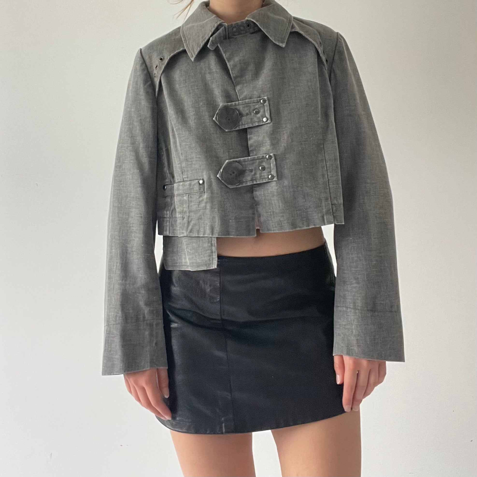 Linen Super Crop Utility Jacket |12-14