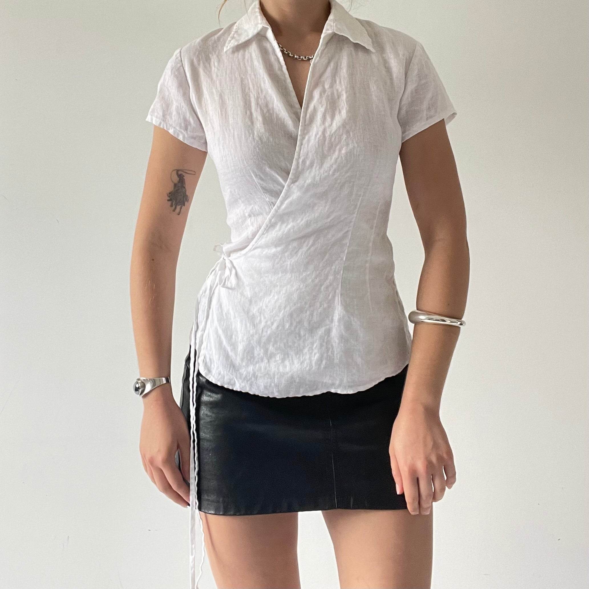 100% Linen Wrap Top | 8-10