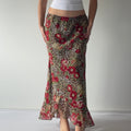Floral Leopard Maxi Skirt | S-M