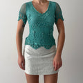 Papillon Crochet Top | Aqua | 10-12