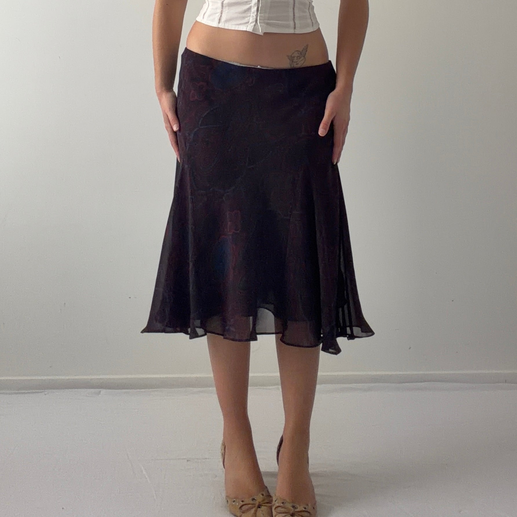 Chaps Paisley Midi Skirt | M