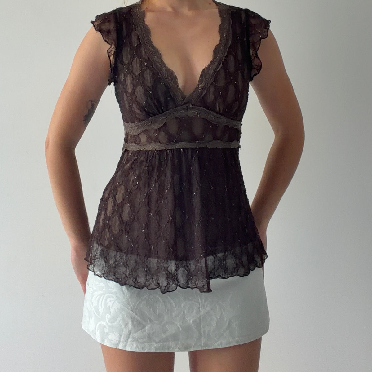 6 Degrees Lace Babydoll Top | S