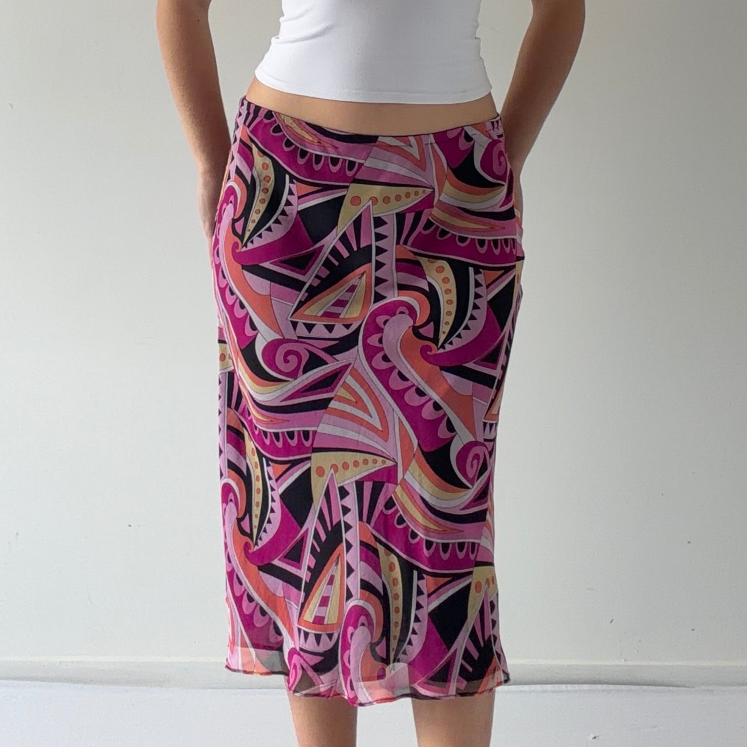 Allison Taylor Silk Midi Skirt | 10-12