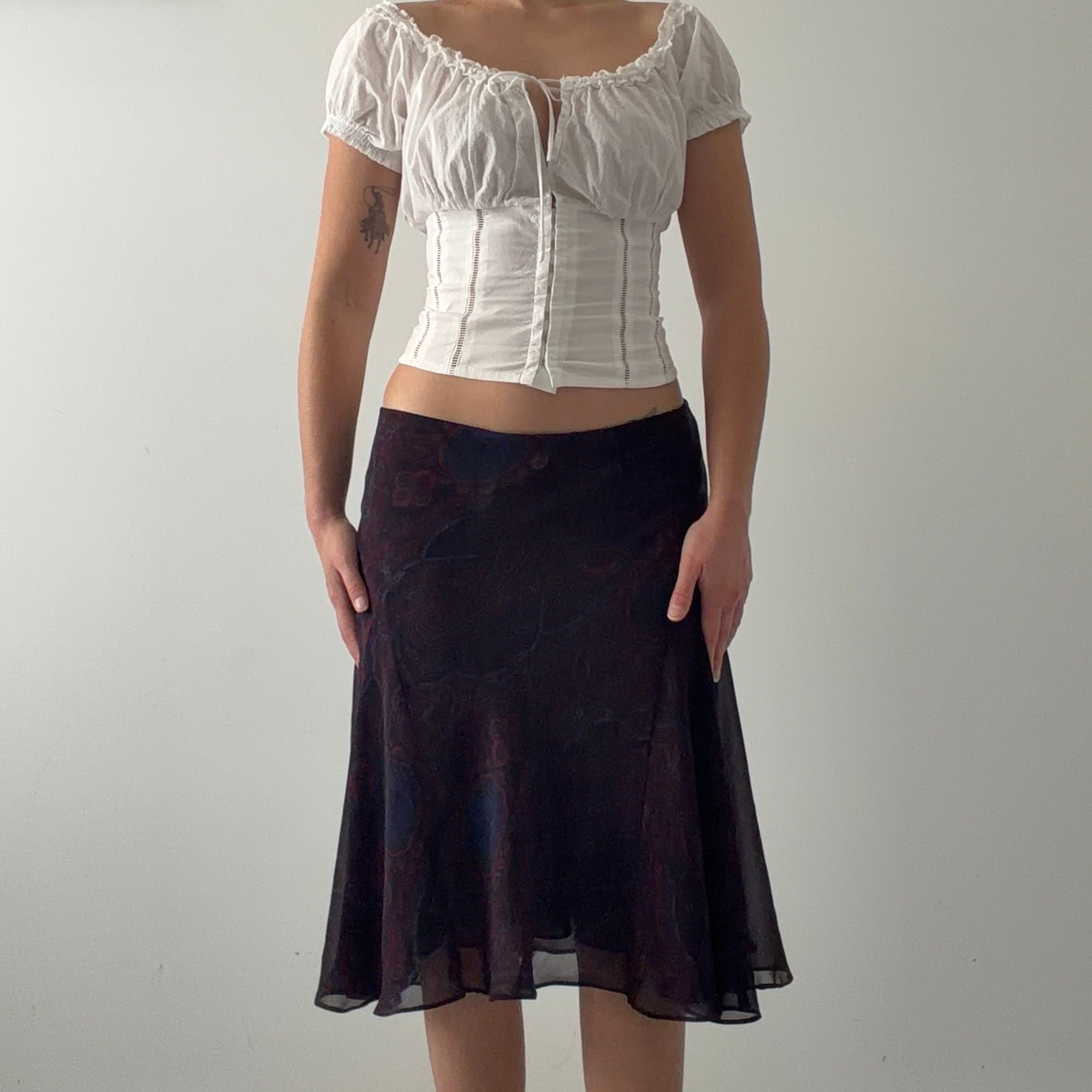 Chaps Paisley Midi Skirt | M