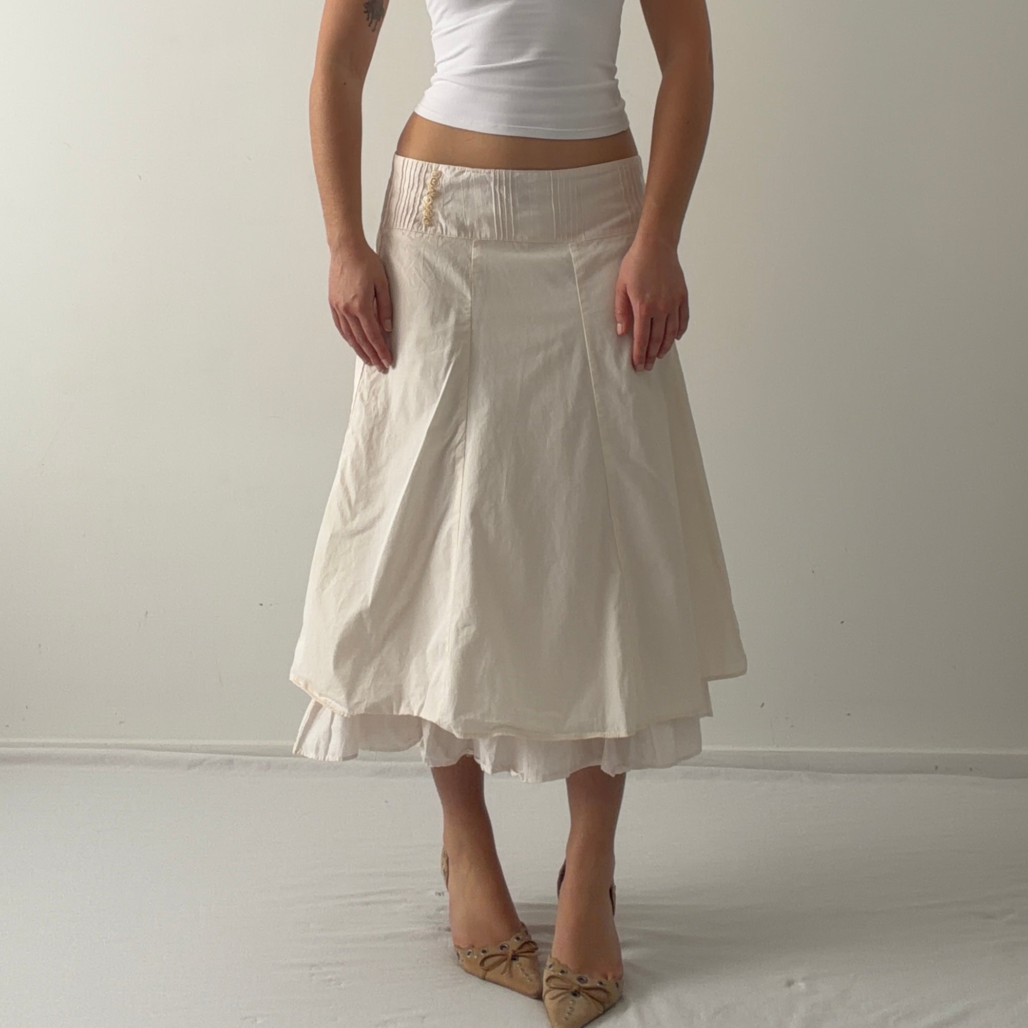 Camaieu Cotton Midi Skirt | 8-12