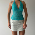 Bebe Lace Halter Top | Made in USA | XS