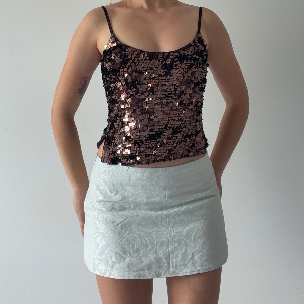 Karen Millen Sequin Crochet Top | XS