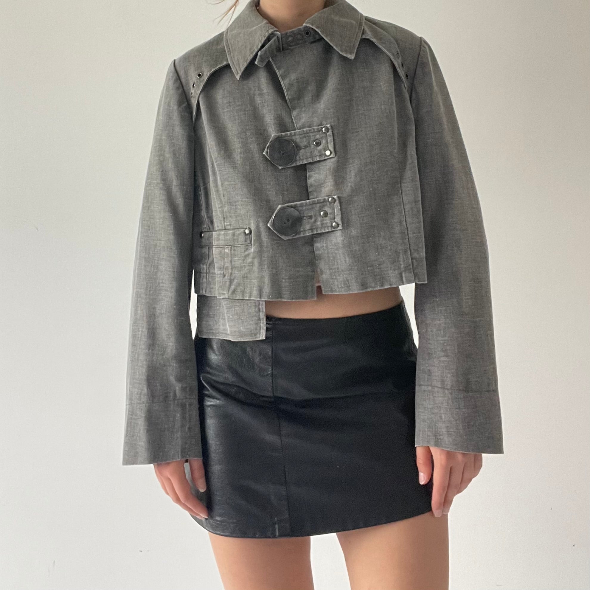 Linen Super Crop Utility Jacket |12-14