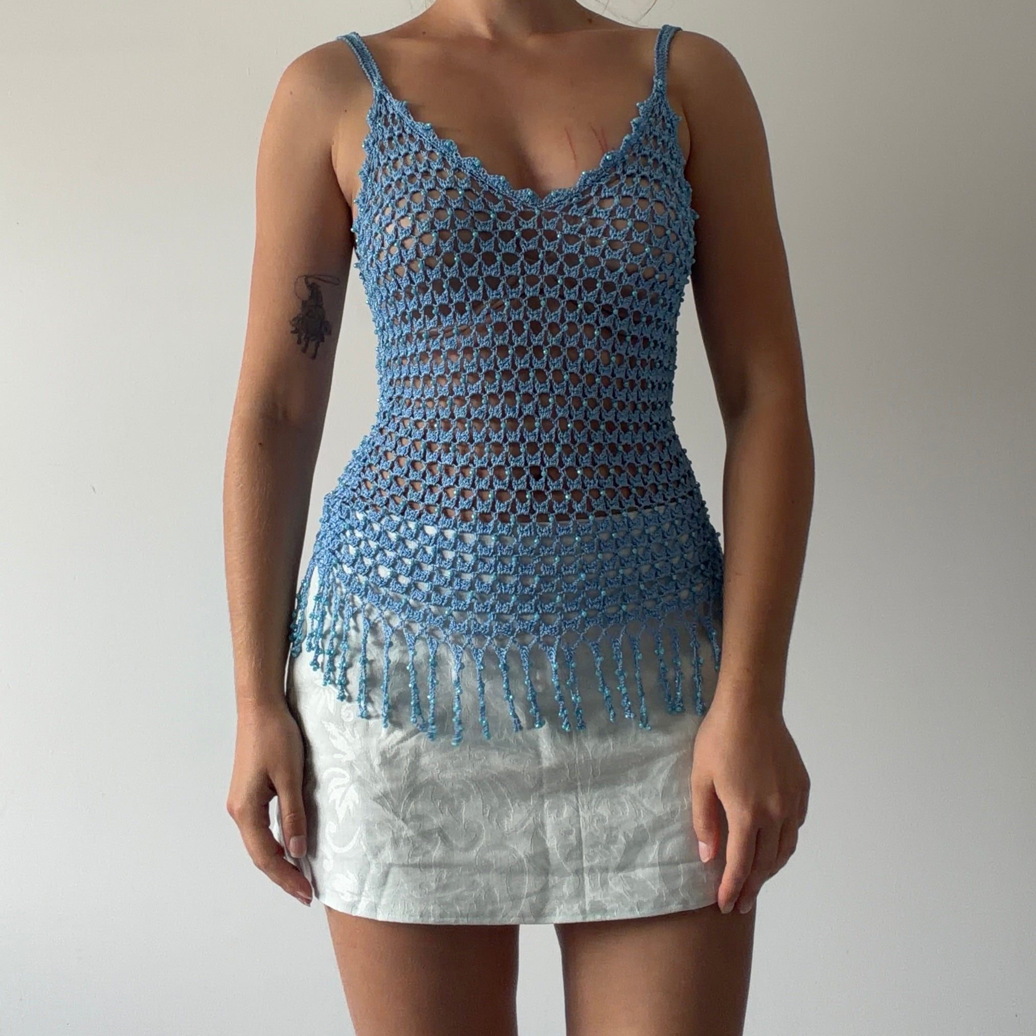 Blue Crochet Cami Top | 6-8