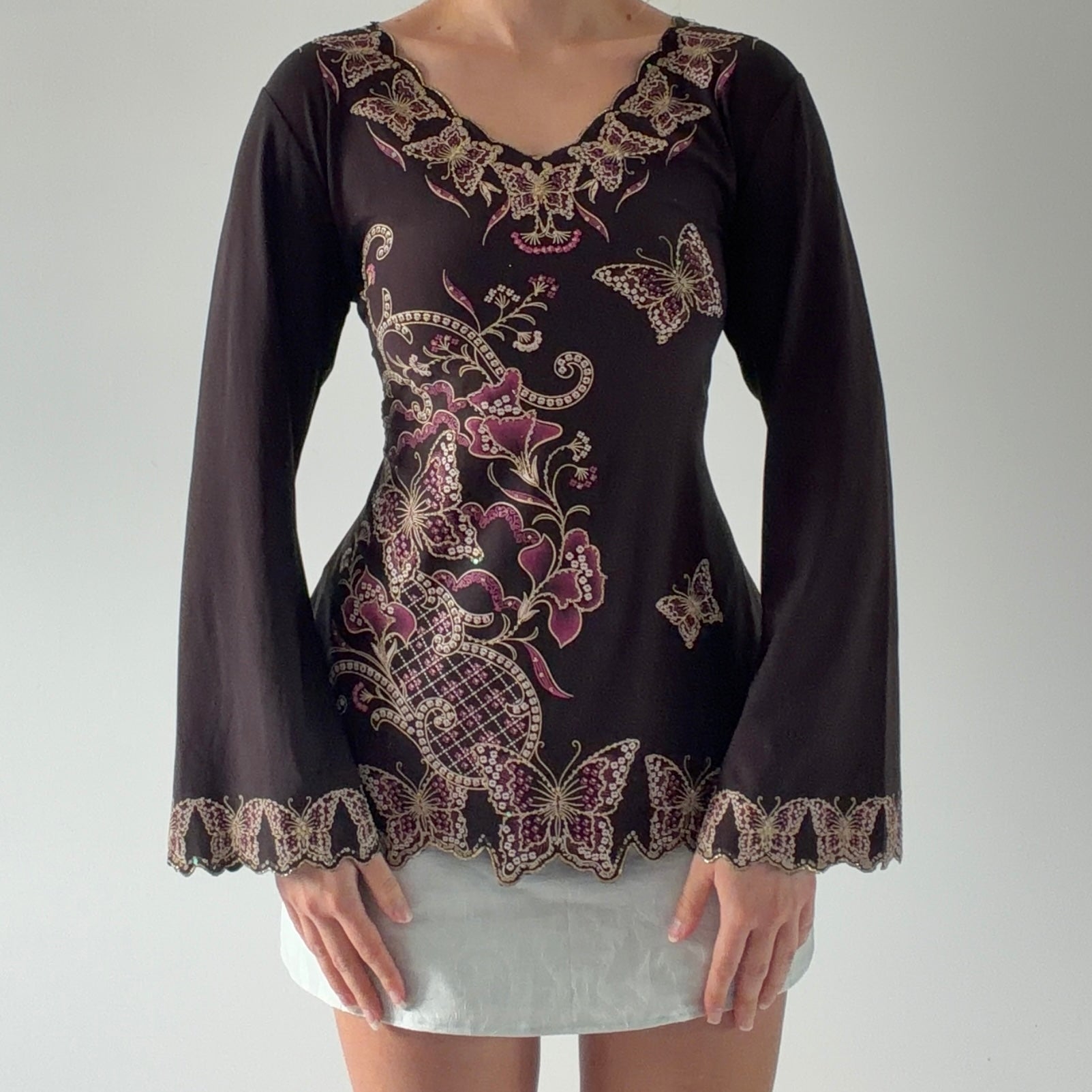 Butterfly Bell Sleeve Top | 14-16