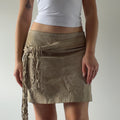 00s Topshop Suede Tassel Mini Skirt | 10-12