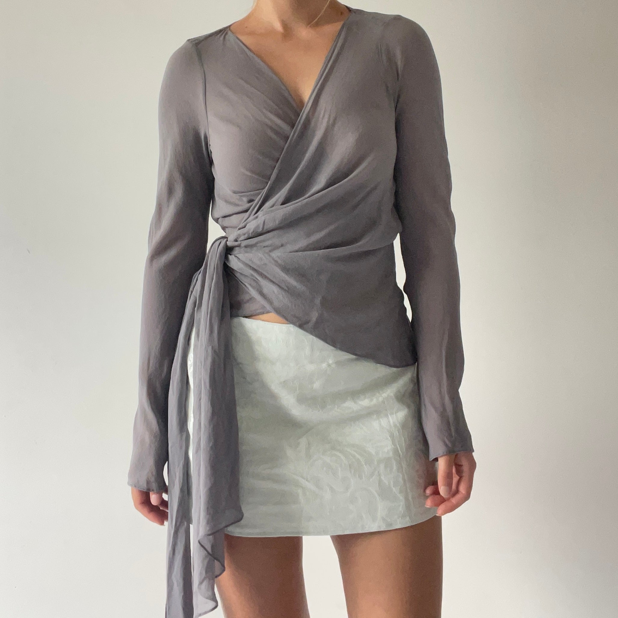 Pearl Silk Wrap Top | Made in NZ | 6-12