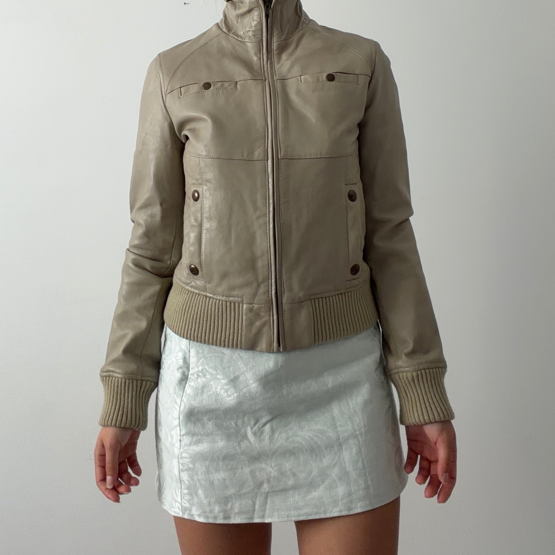 Mango Leather Moto Jacket | XS