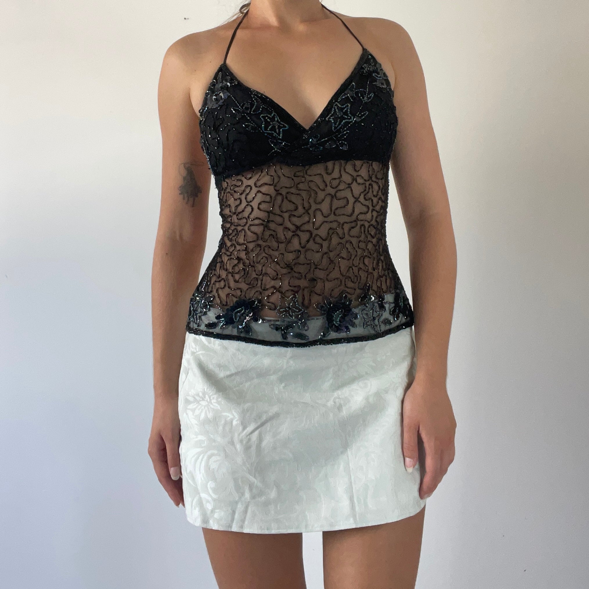 00s Beaded Backless Top