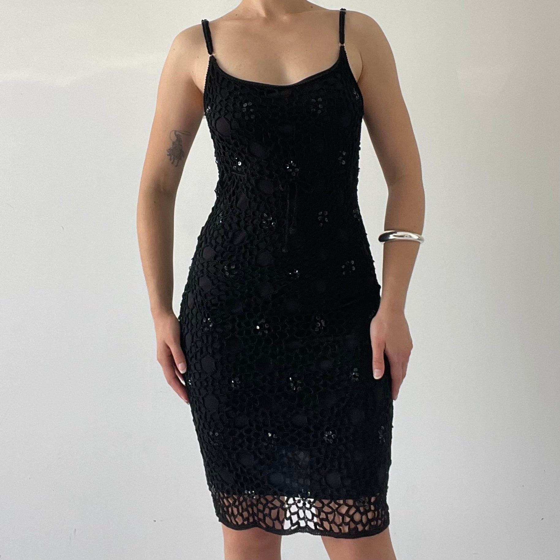 Beaded Crochet Midi Dress | 6-8