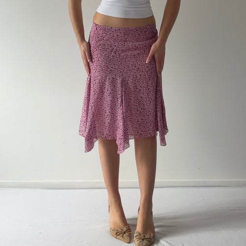 Le Group Woman Silk Polka Dot Midi Skirt | S