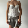 00s Strapless Embroidered Lace Corset | 10-12