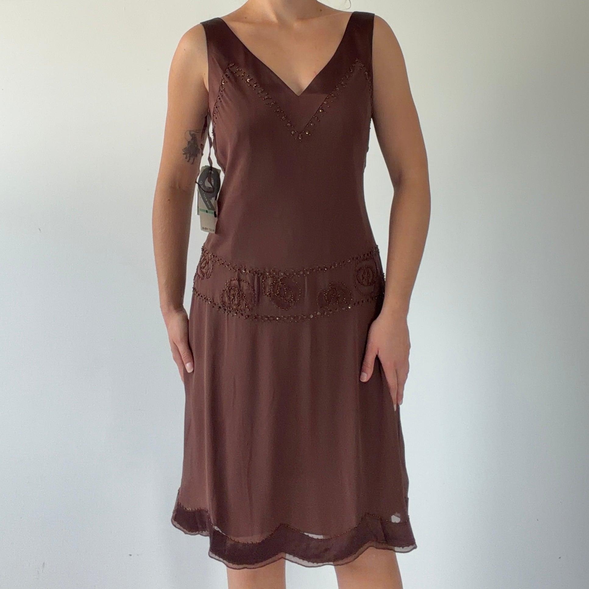 Nine West Silk Beaded Midi | M