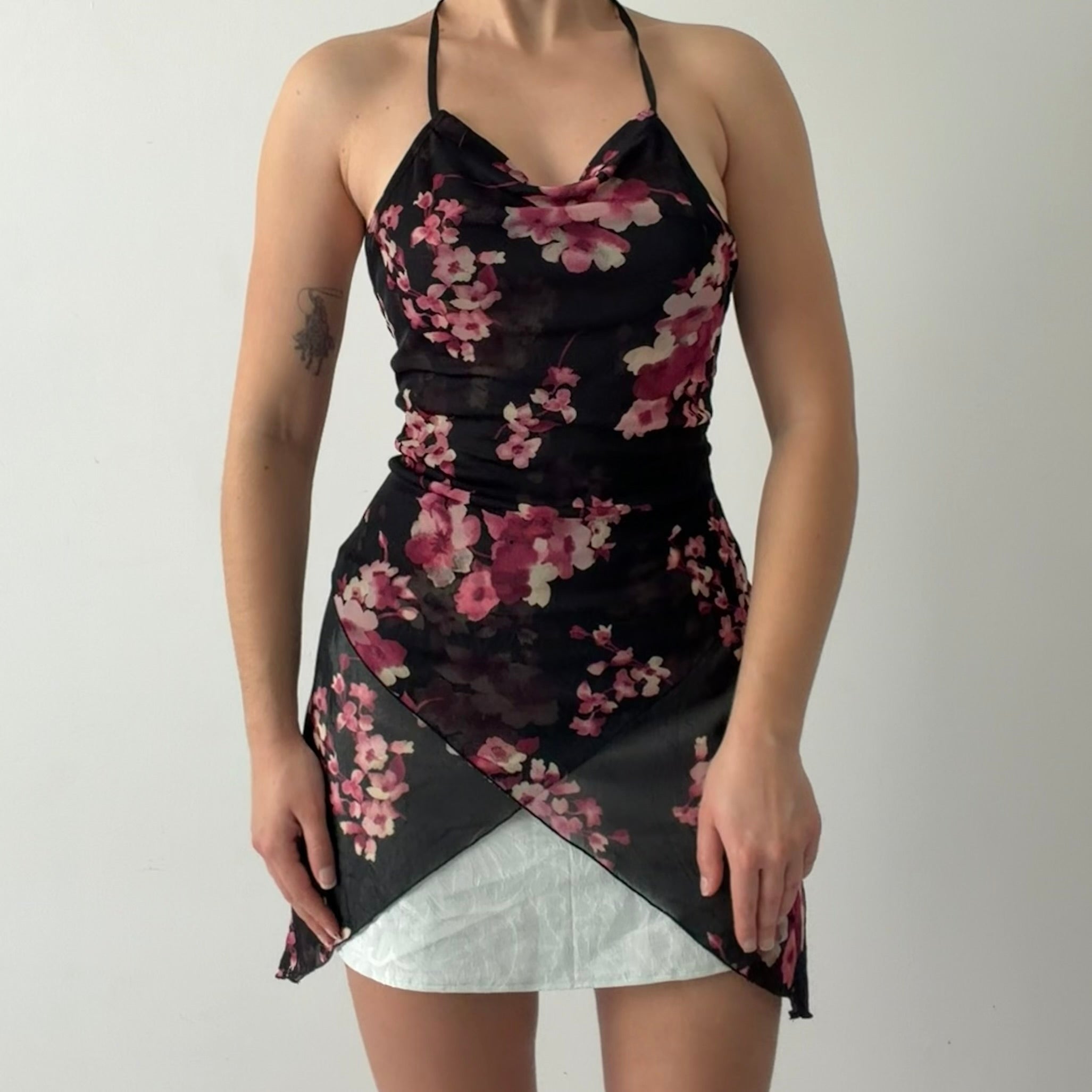 Le Chateau Floral Asymmetric Halter | 10-12
