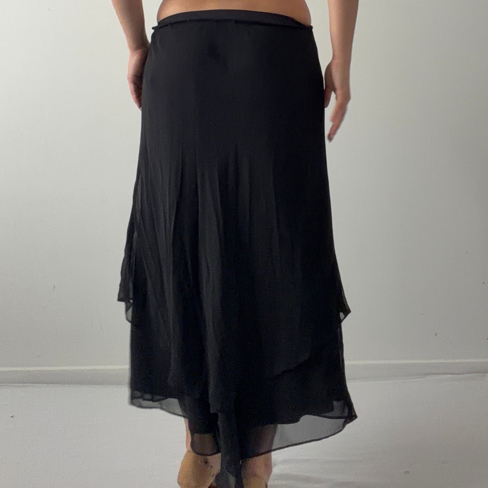 Dressbarn Ruffle Midi Skirt | Made in USA | L