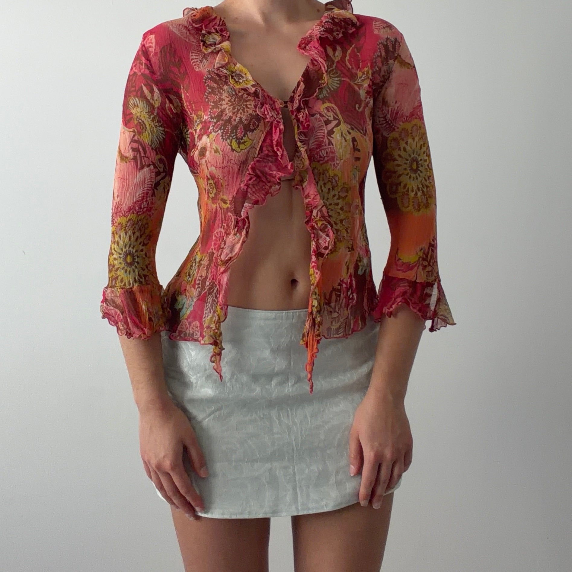 Silk Ruffle Top | M
