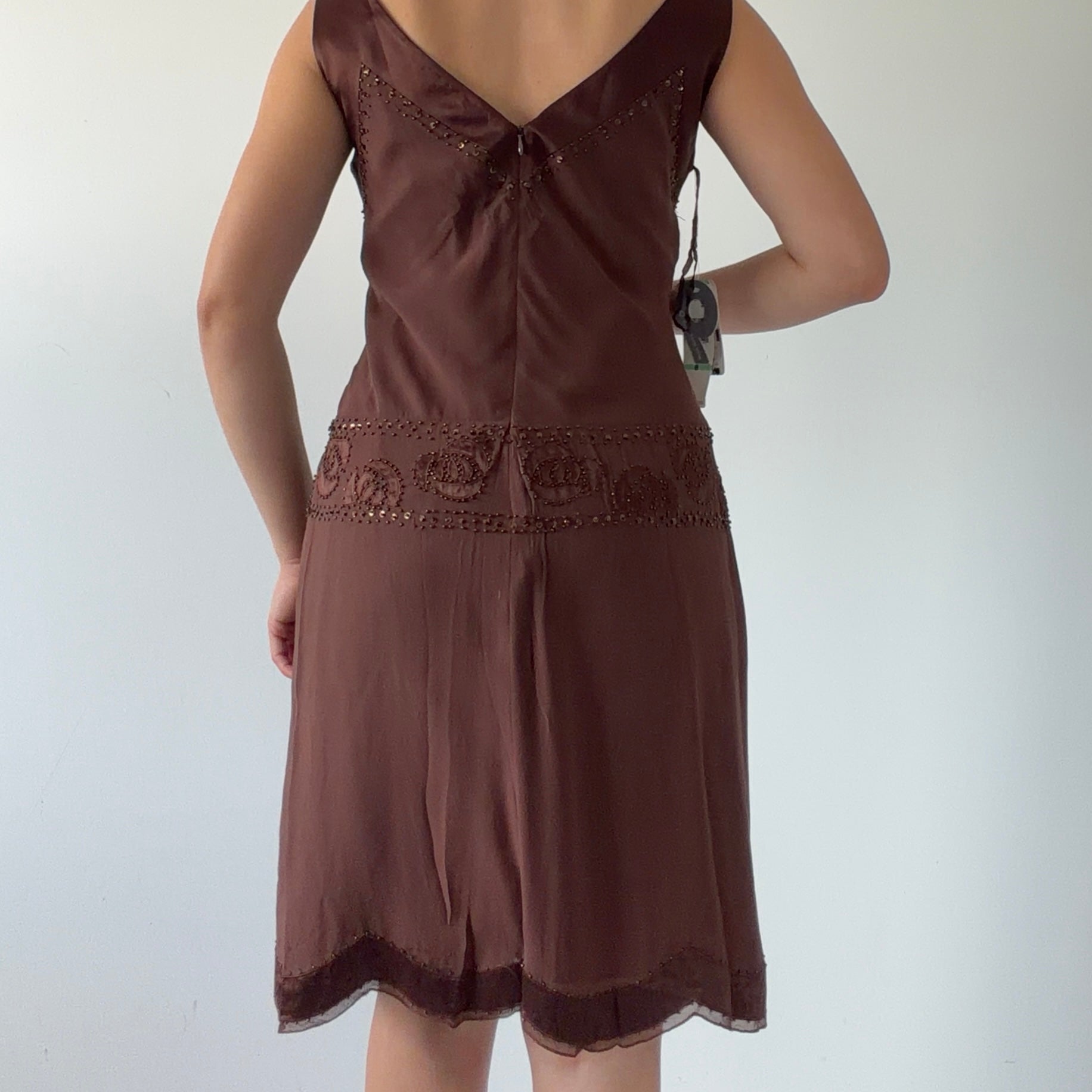 Nine West Silk Beaded Midi | M