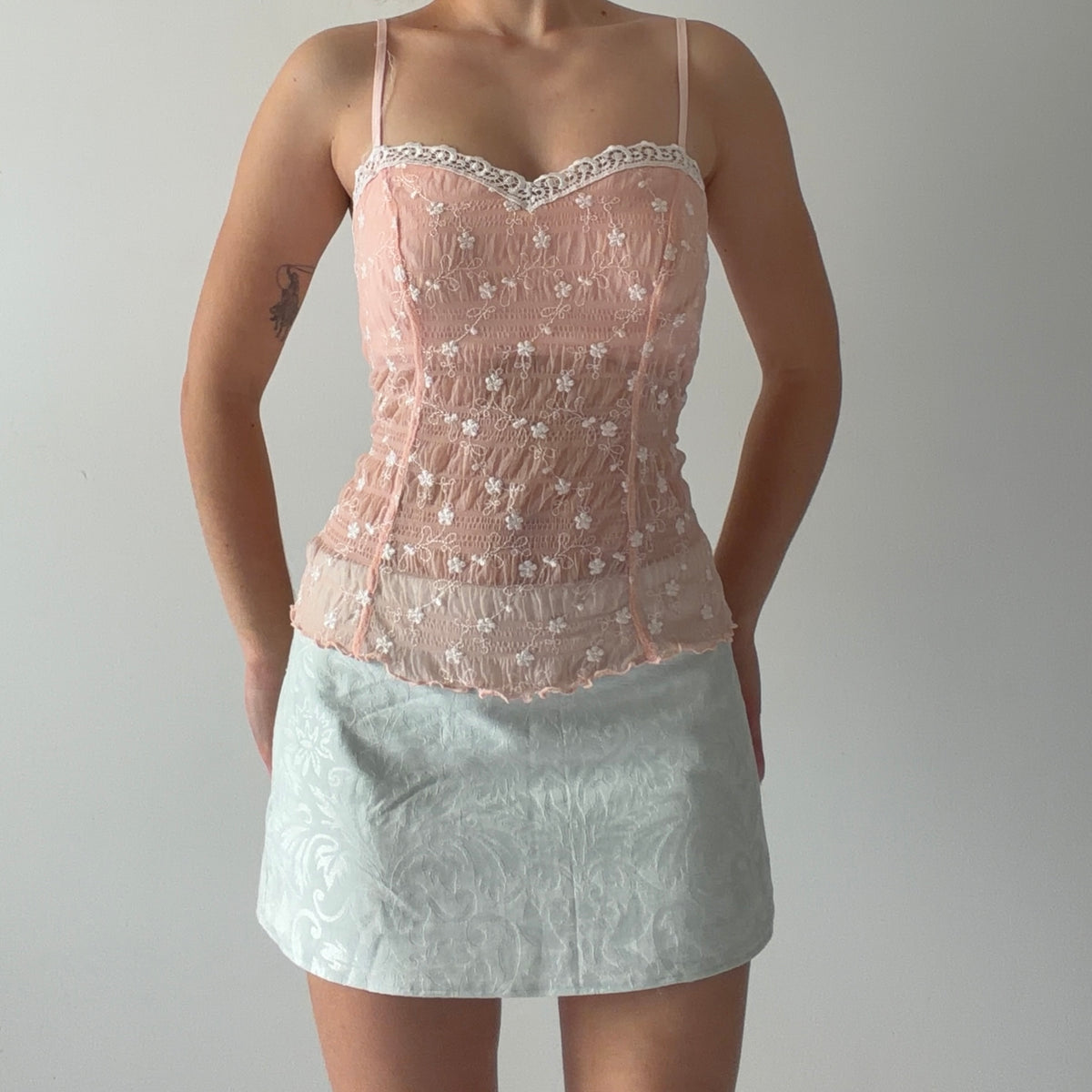 Arianne Embroidered Babydoll Top | M