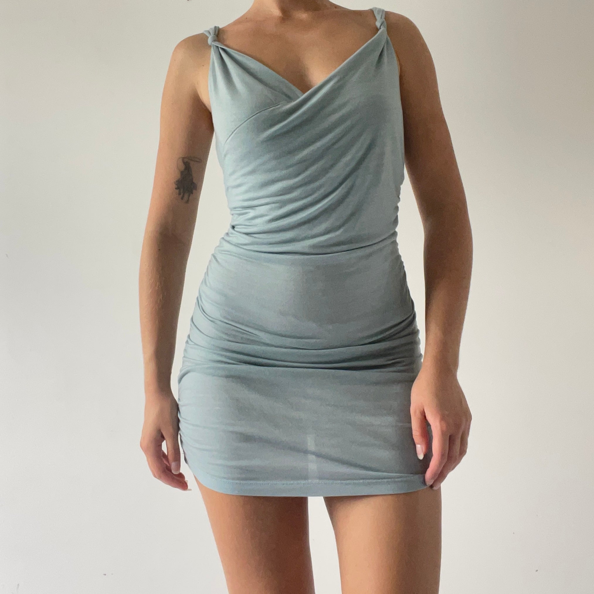 Baby Blue Ruched Mini | S