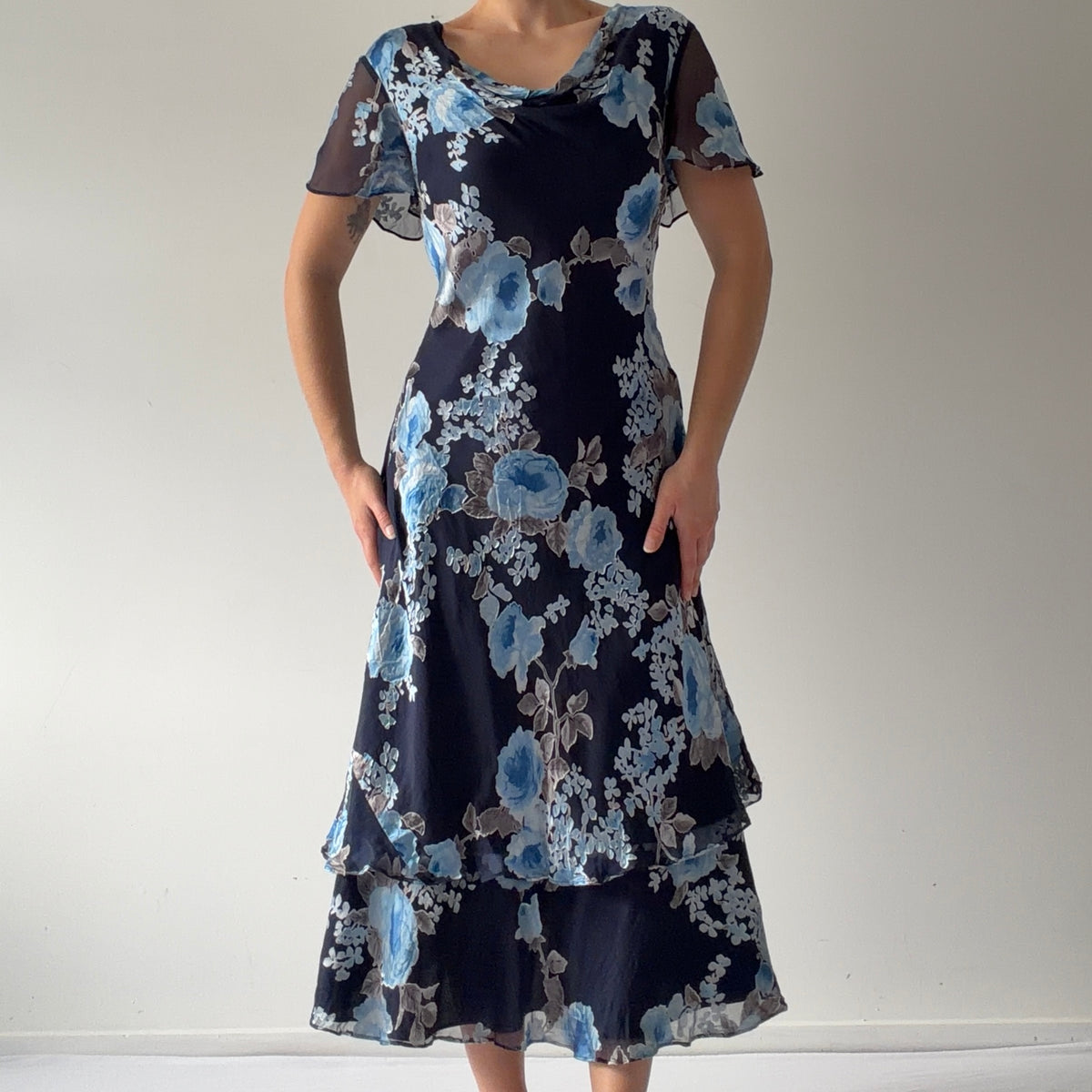 Jacques Vert Floral Midi Dress | L