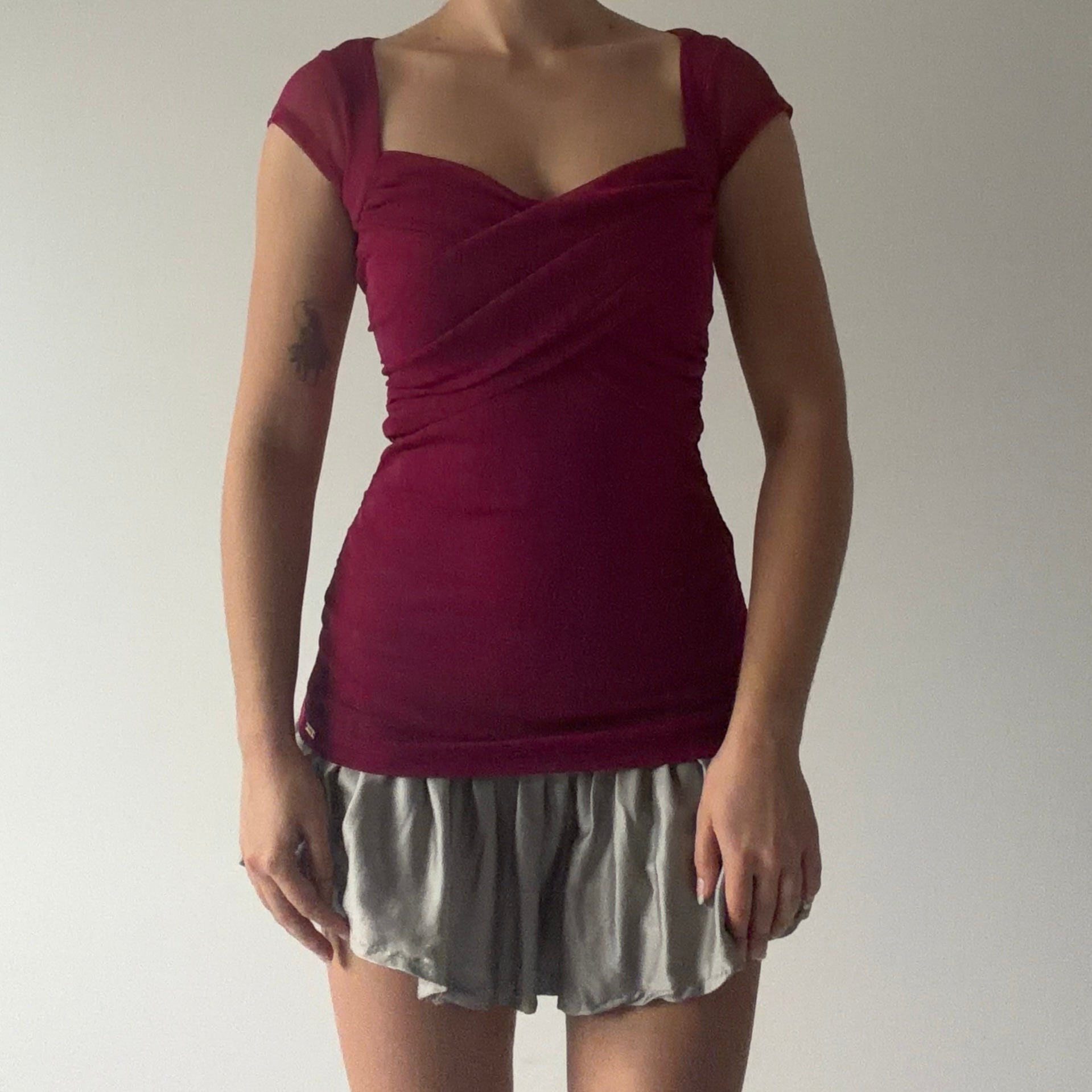 Guess Mesh Babydoll Top | S