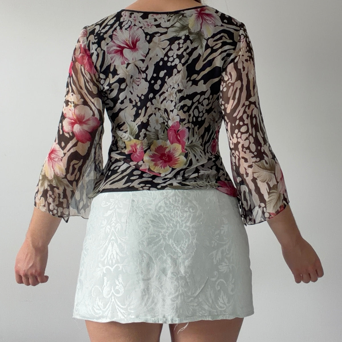Ice Silk Bell Sleeve Top | S